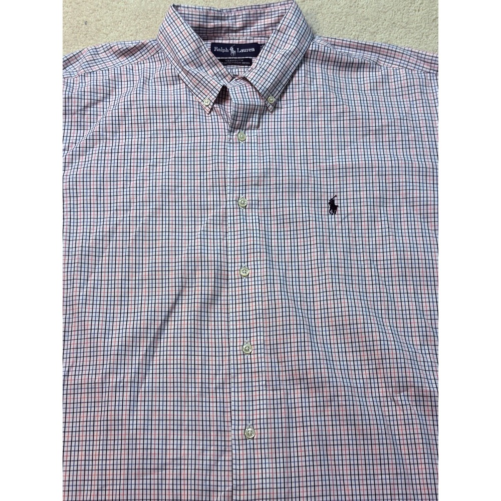 Ralph Lauren Yarmouth Dress Shirt Mens 17.5 X 34/35  Pinpoint Oxford Button Down